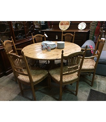 SOLD - Maple Round Table with 6 chairs